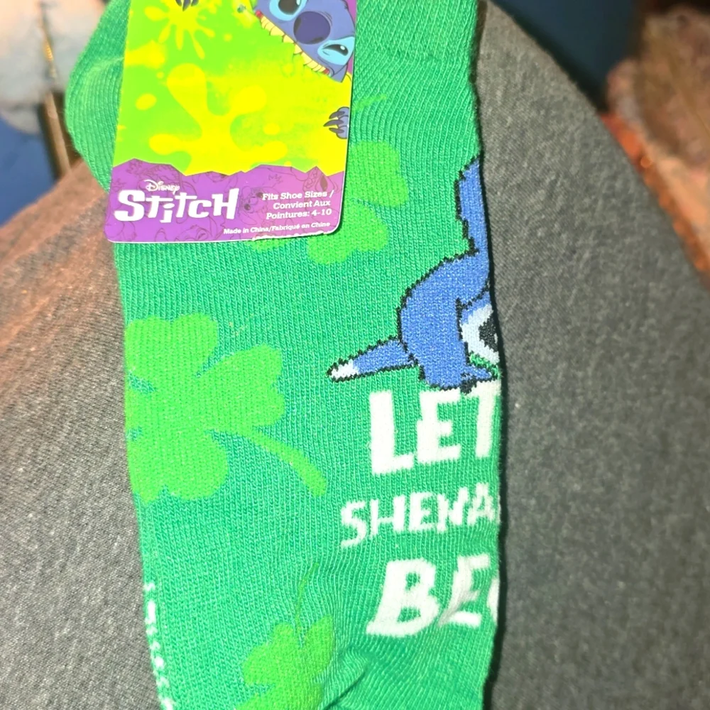 3 Pairs DISNEY ST. PATRICK'S DAY SOCKS- Winnie & Stitch!